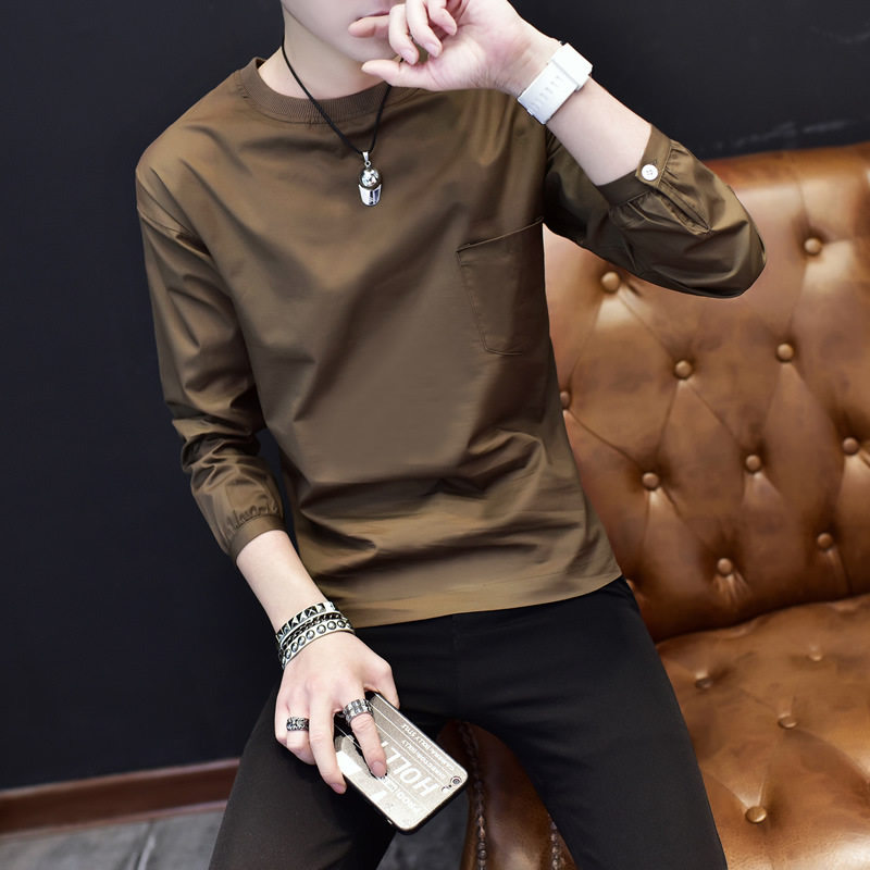 Long-sleeved t-shirt men's spring and autumn 2022 new trendy brand autumn clothes T-shirt bottoming shirt men's round neck clothes