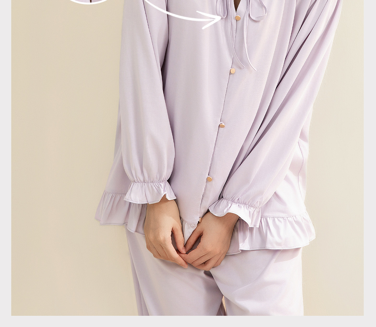 宫熏莫代尔月子服产后睡衣家居四季薄款孕妇抗菌哺乳喂奶服套装 — 17