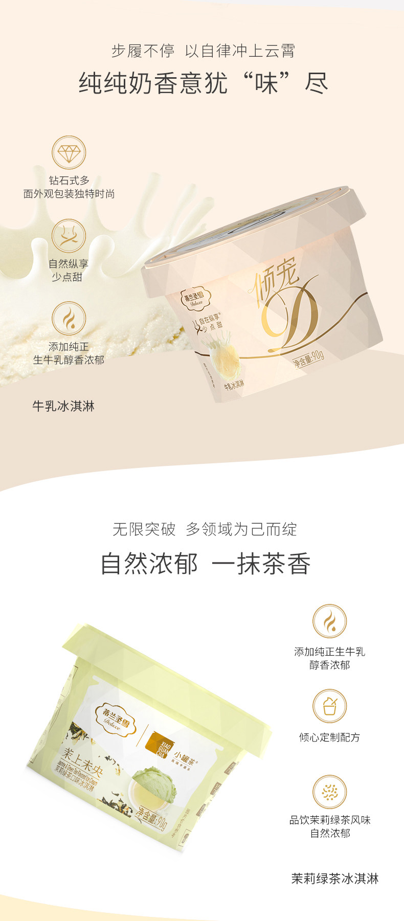 蒙牛 蒂兰圣雪高端冰淇淋 90g*16杯 图4