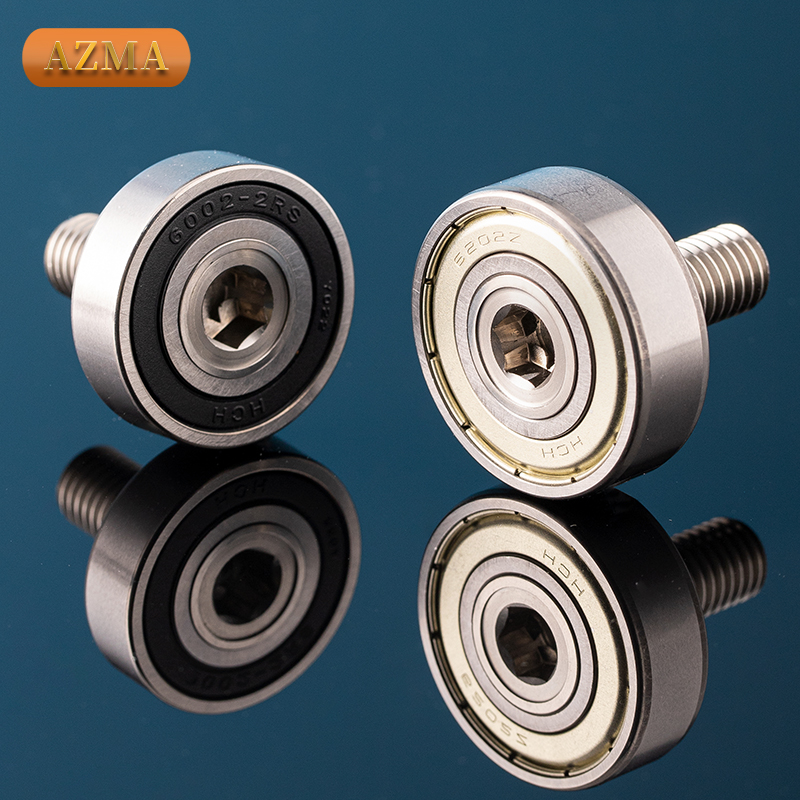 External thread bearing with screw roller screw track guide wheel stainless steel with rod pulley bolt small bearing-Taobao