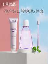 October crystal postpartum toothbrush special soft bristles for pregnant women pregnancy toothpaste mouthwash oral care 3 pieces
