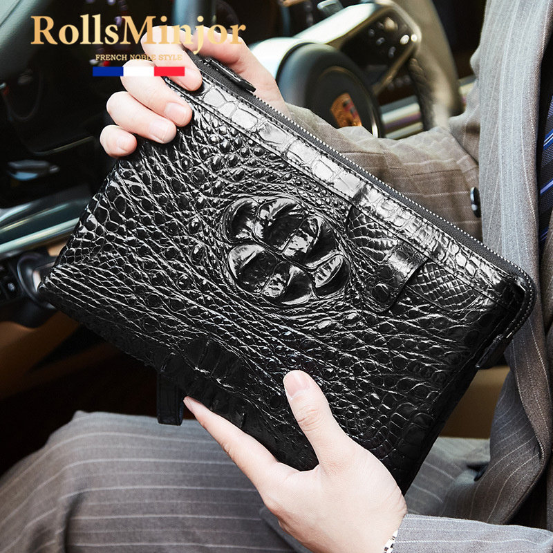 Roughs Fame Avocado Leather Men Genuine Leather Bracelet Business Casual Large Capacity Hand Grip Bag Men's Luxury Brands-Taobao