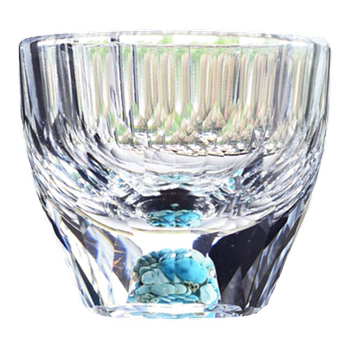 Turquoise crystal glass tea cup kung fu tea cup home tea ceremony master cup ຈອກ sake ພິເສດສີຂາວແລະສີເຫຼືອງສ່ວນບຸກຄົນ