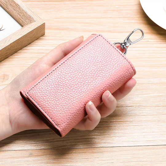 Schlüsseltasche für Männer, echtes Rindsleder, einfache, weibliche Kartentasche, große Kapazität, multifunktionale Taille hängende Schlüsselanhänger, Heim-Auto-Schlüsseltasche