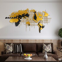 Iron model house wall decoration creative three-dimensional world map hotel office background wall metal wall decoration