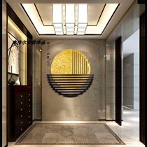 European simple metal wrought wrought wall decoration abstract modern hanging decoration bedroom living room entrance geometric three-dimensional wall decoration