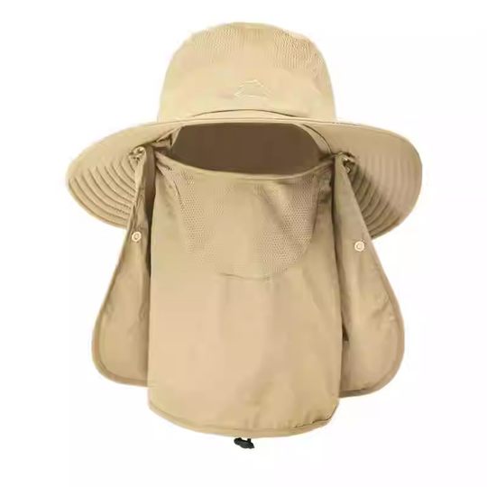 Summer desert anti-sand sports children's mask with large brim sunshade full face hat mask outdoor hiking mask breathable