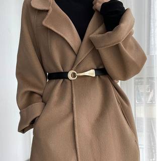 Women's Trendy and Fashionable Leather Belt, Genuine Leather Decorative Belt for Women, Versatile for Woolen Coats, Suits, and Dresses