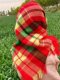 Village-Style Headscarf for Middle-Aged and Elderly Women, Autumn and Winter Knitted Large Floral Cloth Square Scarf, Rural Warm Internet-Famous Scarf