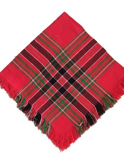 Village-Style Headscarf for Middle-Aged and Elderly Women, Autumn and Winter Knitted Large Floral Cloth Square Scarf, Rural Warm Internet-Famous Scarf