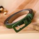 Green Women's Belt, Versatile and Exquisite Thin Belt, Paired with a Denim Dress, Decorated in Red, White, Green, and Blue, High-End Fashion