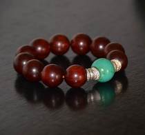 The Aloof Gathering] Indian Small Leaf Handstring Beads Purple Sandalwood 20mm Green Pine Stone Original
