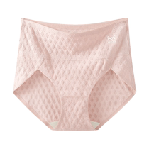 Catman Underwear Pure Cotton Womens High Waist Tummy Control Antibacterial Cotton Large Size Girls Seamless Triangle Shorts 2024 New Style
