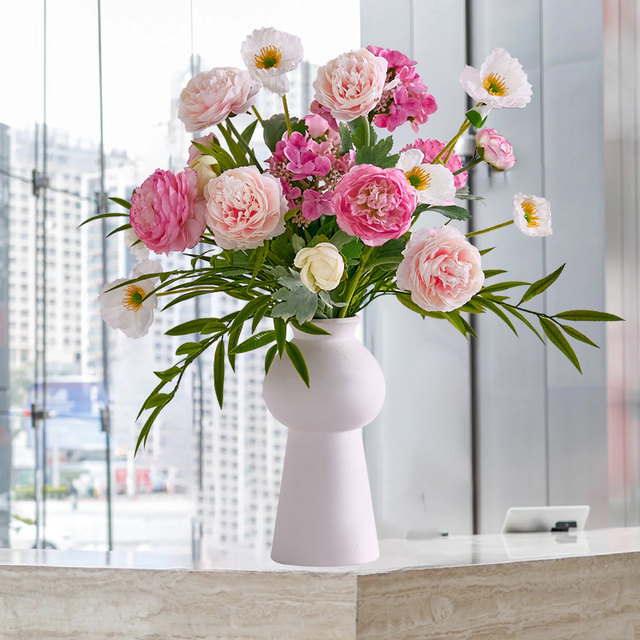 Simulated bouquet, single flower, living room window display, vase, home decoration flower, Teacher's Day table decoration