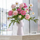 Simulated bouquet, single flower, living room window display, vase, home decoration flower, Teacher's Day table decoration