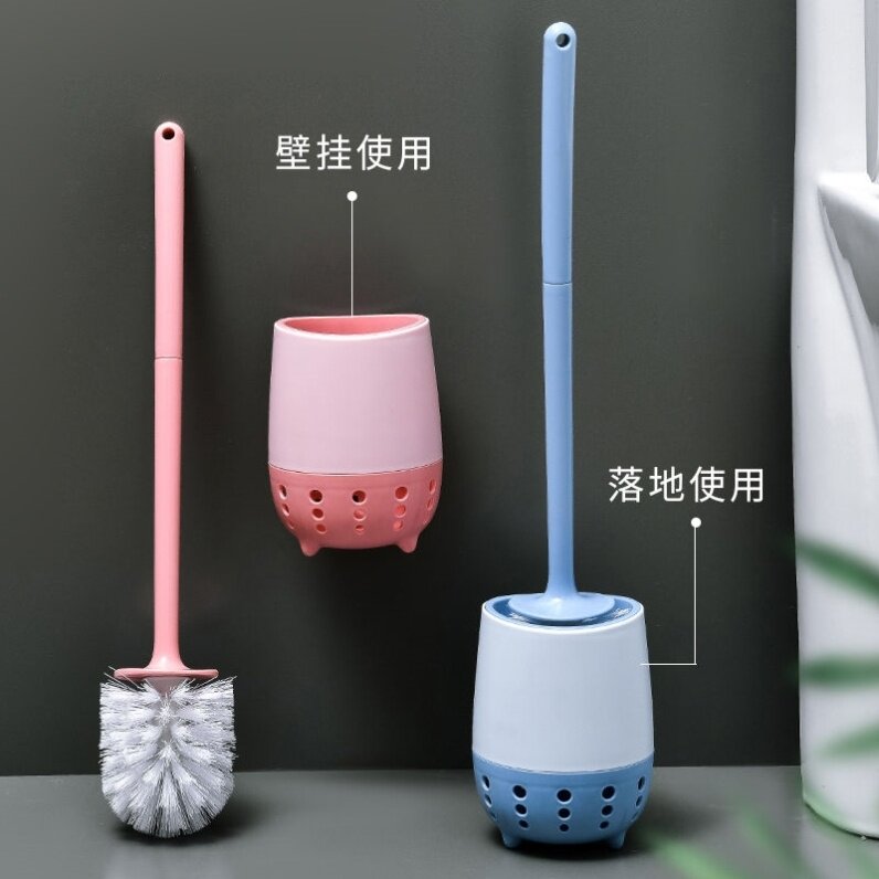 Toilet brush seat bottom draining water leaking hollow toilet powder room cleaning brush seat set long handle brush base home