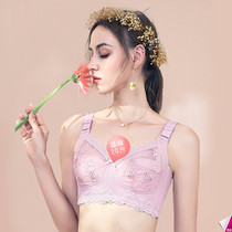 Gold powder Eve underwear flagship store lace ultra-thin no steel ring full cups large chest display small underwear female embroidered bra