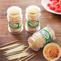Environmentally friendly bamboo toothpick bottle creative pagoda transparent tube double-headed home hotel toothpick box toothpick tube plastic special