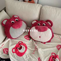 Blanket Office Afternoon Nap Pillow Two-in-one Cartoon Strawberry Bear Blanket Warm Hand Cover Three-in-one Car Load Leaning Pillow