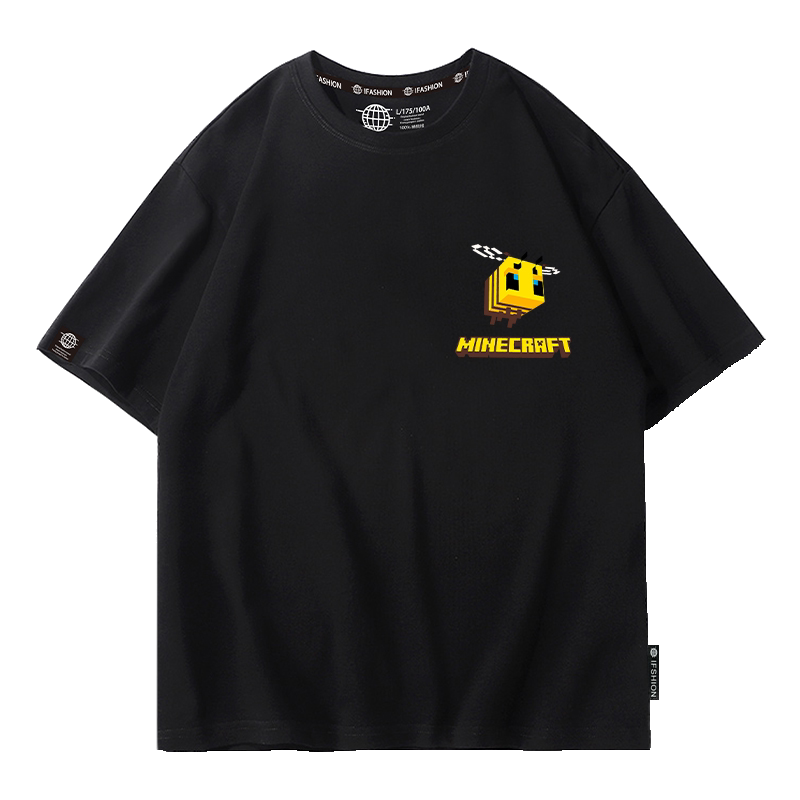 Minecraft我的世界短袖t恤儿童苦力怕末影人周边衣服男童纯棉体恤