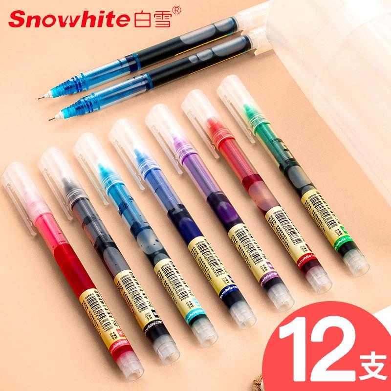 T16 Straight Liquid Type Water-based Ballpoint Pen Students Red Black Speed Dry Needle Water Pen In Pen Coloring Middle Sex Pen