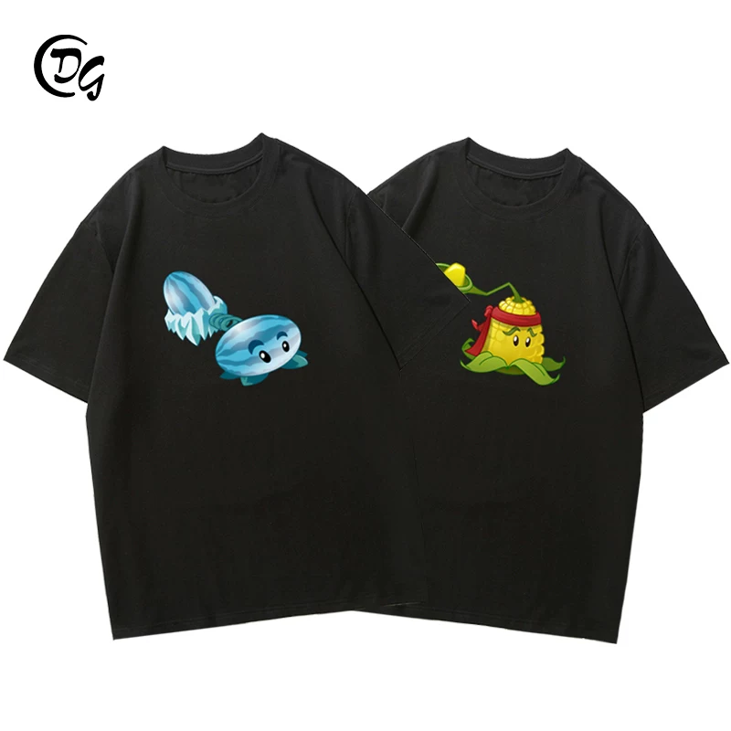 Хлопковые Plants vs. Zombies, детская футболка с коротким рукавом, детская одежда, подсолнечник, свободный крой