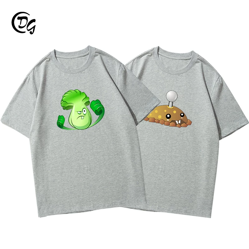 Хлопковые Plants vs. Zombies, детская футболка с коротким рукавом, детская одежда, подсолнечник, свободный крой