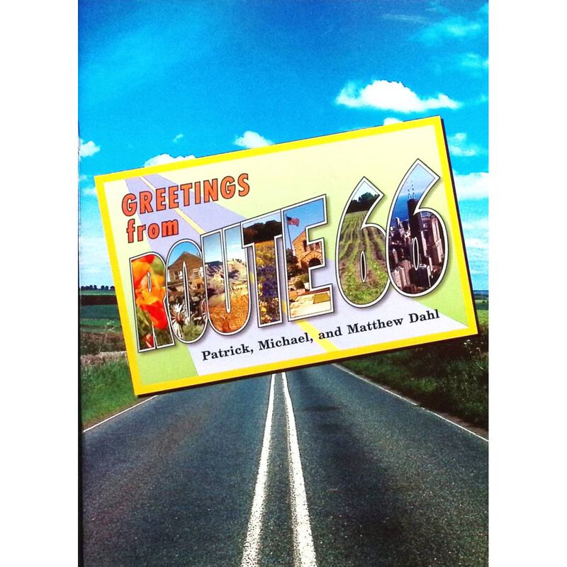 Original English Book Design, Interactive Reading Series of Literacy Methods, Greetings from Route 66, Roadtrip Picture Book, Written by Patrick Dal, Michael Dal, Matthew Dal, Illustrated by Owen Sallesperedes