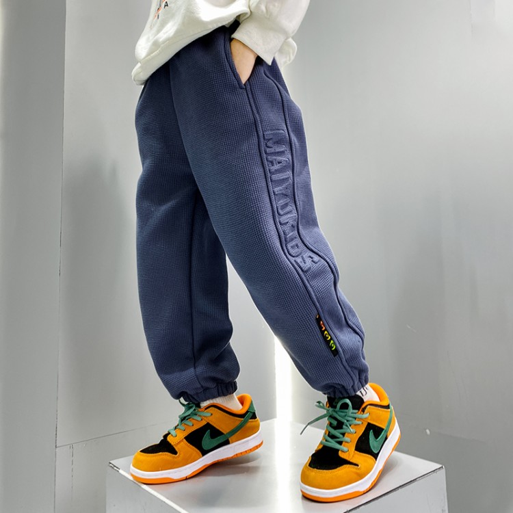 Boys Pants Spring and Autumn Children's Sports Pants Casual Thick Cotton Pants Boys 2021 New Sweatpants Trend Beam Pants Trend
