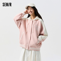 Same style in shopping malls] Semir baseball jacket womens 2024 spring new hip-hop Korean style jacket 101124108035
