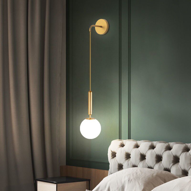Bedroom wall lamp 2021 new master bedroom Nordic bedroom bedside hanging line wall lamp modern minimalist living room background wall