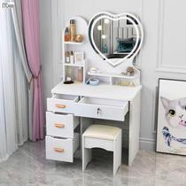 Internet celebrity dressing table cabinet with light modern princess dressing table bedroom multi-functional storage cabinet integrated dressing table