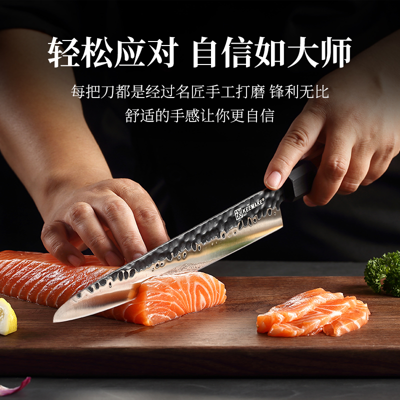 无比利左右手双刃刺身刀：三文鱼寿司切割神器，让你秒变大厨！🍣🔪