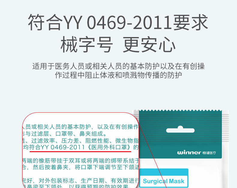 械字号认证，手术室级别：100只 稳健医疗 一次性医用外科口罩 18.9元包邮 买手党-买手聚集的地方