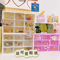 Contact lens storage drawer (jewelry nine-palace grid storage box)ins girl earrings transparent drawer student bedroom