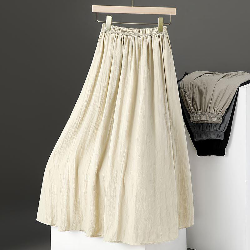 Long summer thin long skirt, high waist, A-line Long summer thin long skirt, high waist, A-line