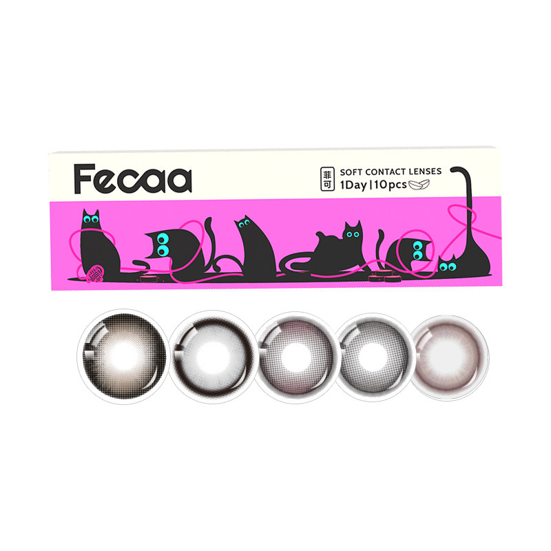 【蓝调混血】Fecaa菲可美瞳大直径日抛10片装蓝灰棕彩色隐形眼镜