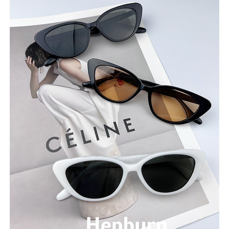Cat-eye sunglasses female niche style European and American hot girls hip-hop street style Anti-UV sunglasses with myopia