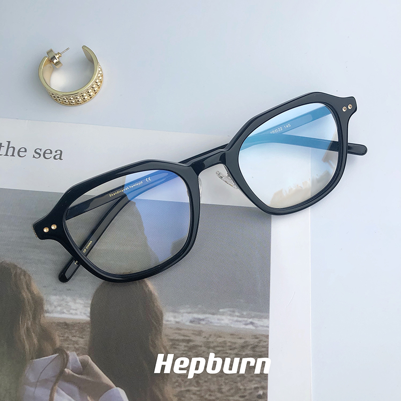 Polygonal glasses frame female Italian plate RUTH ins style high-end frame, plain artifact with myopia