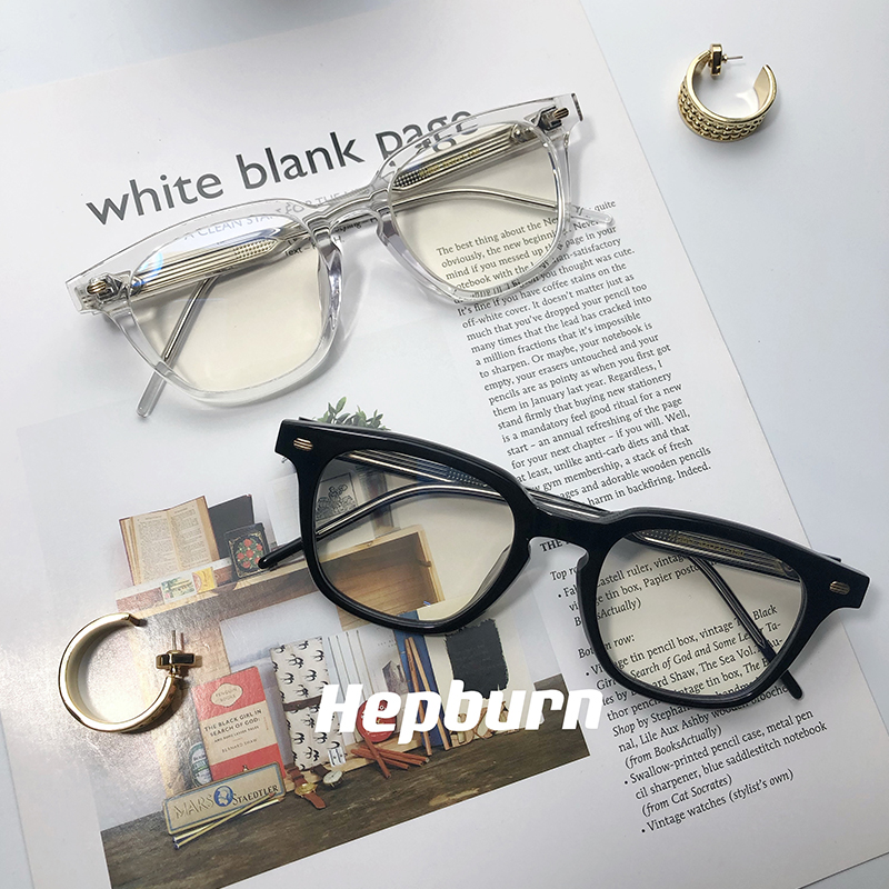 Zhou Yutong's same style without makeup artifact glasses frame black frame glasses female plate small red book net red model can be matched with myopia