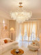 Pinhong French-Style Internet Celebrity Chandelier, Cream-Style Light Luxury Crystal Glass Pearl Creative and Elegant Living Room Main Light, Bedroom Light