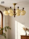 French-Style Antique All-Copper Living Room Chandelier, Wabi-Sabi Style, American Retro Main Light for the Hall, Full-Spectrum Eye-Protecting Lighting for the Bedroom