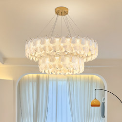 Cream-Style Light Luxury High-End Bedroom Glass Chandelier French Creative Designer Full-Spectrum Eye Protection Living Room Main Light