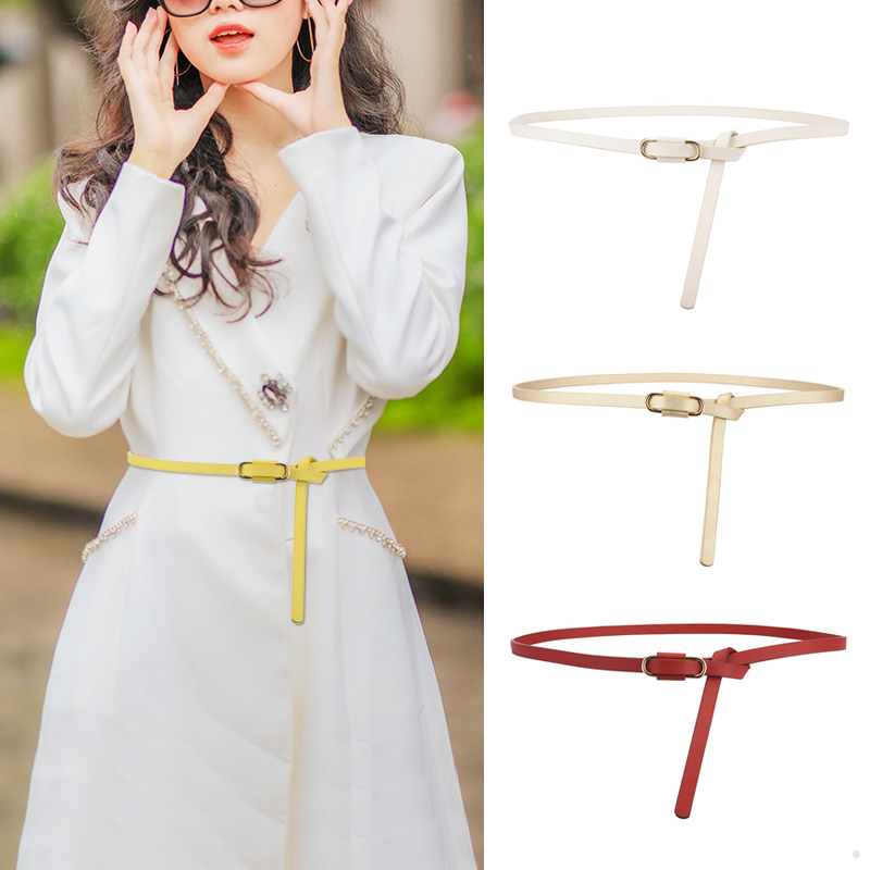 Thin Belt for Women, Decorative Suit with Dress, Waist-Cinching, Versatile, High-End Feel, 2026 New Style Belt, Yellow Beige