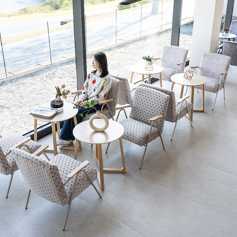 Coffee Shop Western Restaurant Iron Art Clear Bar Leisure Bar Net Red Dessert Shop Milk Tea Shop Sofa Table and Chair Combination Deck