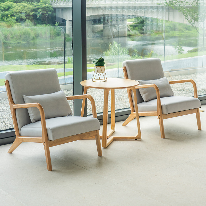 Hotel Sofa Solid Wood Single Chair Modern Simple Café café Guest house guests accommodation in talks table and chairs combination