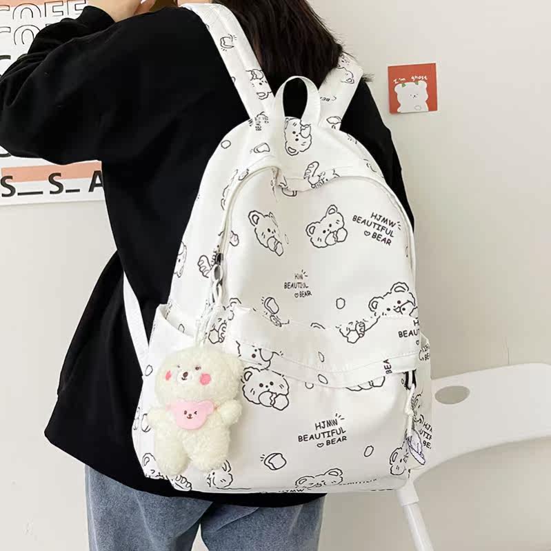 School bag female middle school student girl backpack Japanese cute junior high school student small fresh and versatile large-capacity backpack