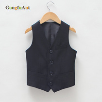 Boys black suit waistcoat A boys table performance Costume Elementary School Boy host Tibetan Youth Western suit waistcoat red T016