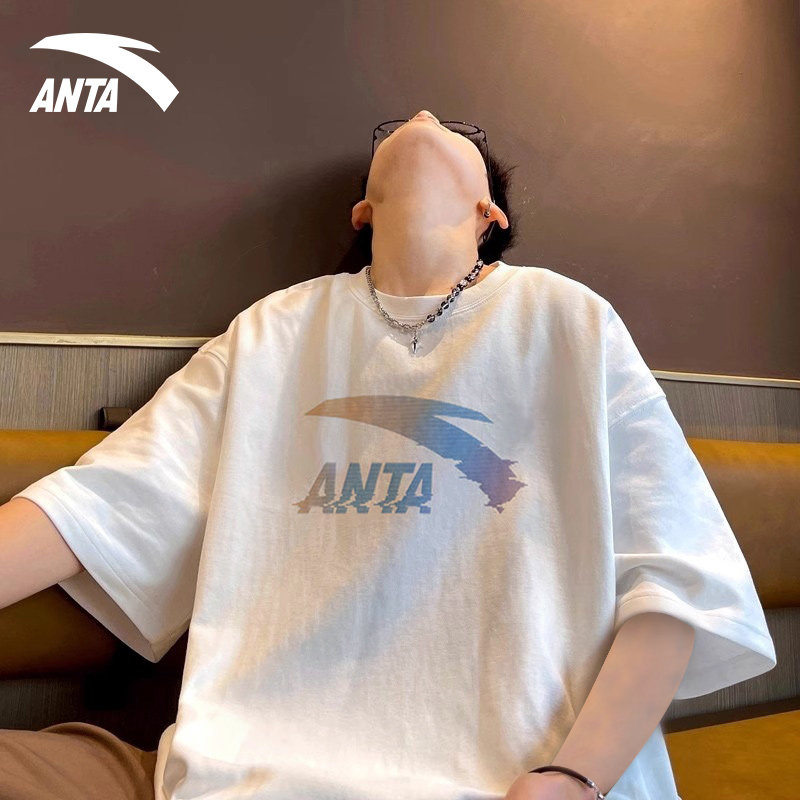 Anta Short-Sleeved T-Shirt Men's Quick-Drying Summer Official Website Flagship Sweat-Absorbent Cotton Sports Tops Casual Trendy T-Shirts Anta Short-Sleeved T-Shirt Men's Quick-Drying Summer Official Website Flagship Sweat-Absorbent Cotton Sports Tops Casual Trendy T-Shirts