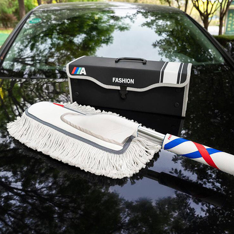 Car graver mop telescopic sweeping ash deviner for car Zipped Wax Mop Washes Wash Dust Brush Cleaning Tool Suit